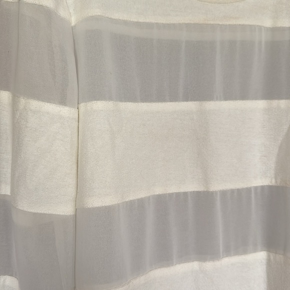 Anthropologie (harlyn) navy/off white sheer crepe and woven block stripe tunic - Picture 3 of 6